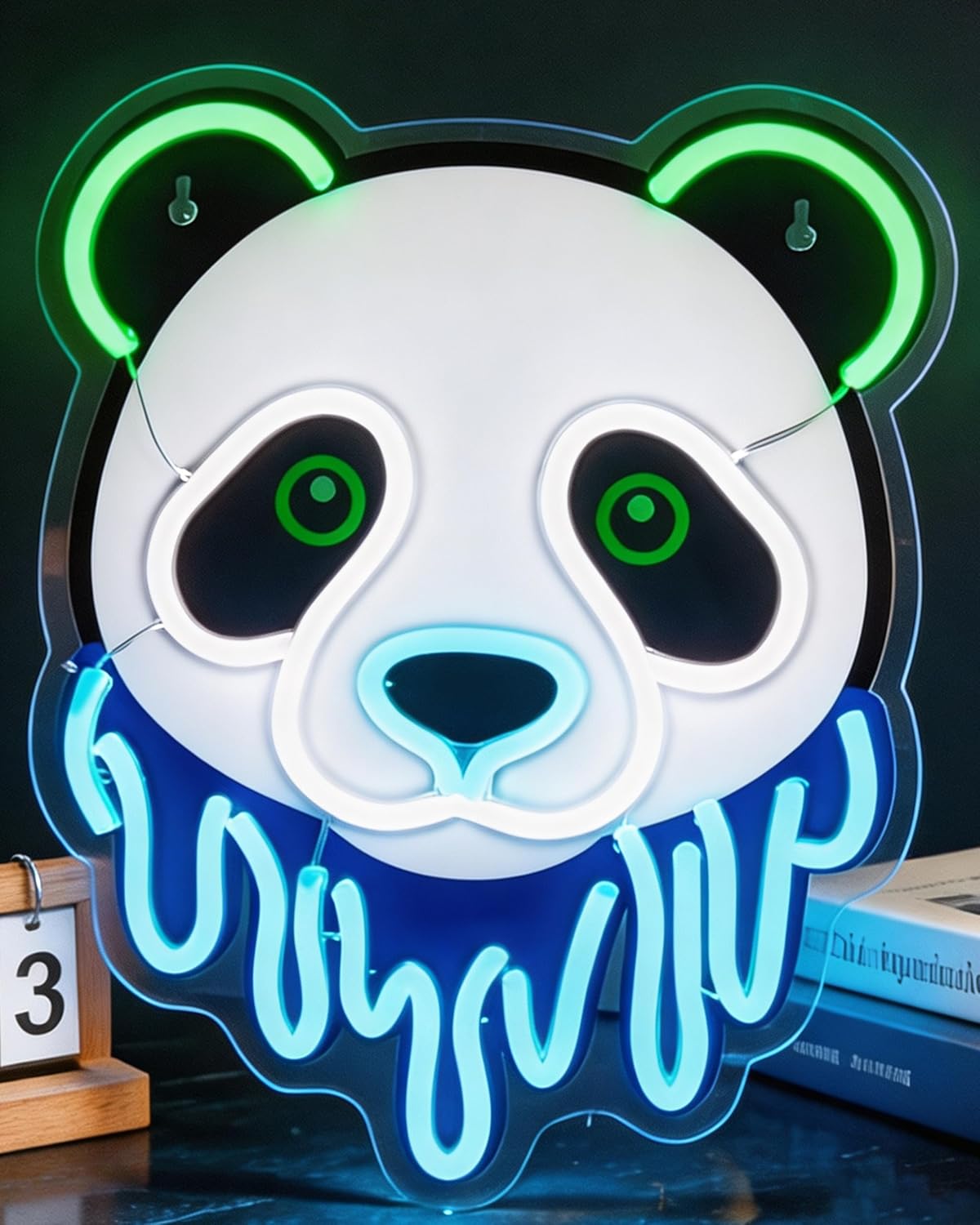 Zoo Party Games - لافتة نيون LED على شكل باندا،