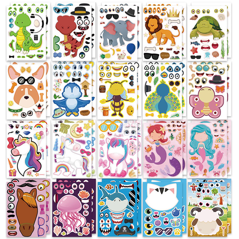 12/24 ورقة اصنع ملصقات وجه حدي - مراجعة Zoo Party Games وسعره