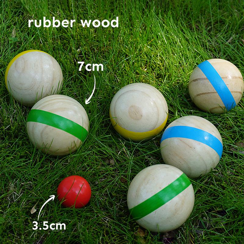 7 قطع من كرات البوكسي الخشبية، - مراجعة Bocce Ball Lawn وسعره