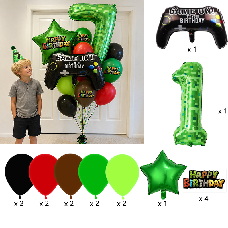 بالون فويل أخضر بتصميم رقم عام - مراجعة Party Games Minecraft وسعره