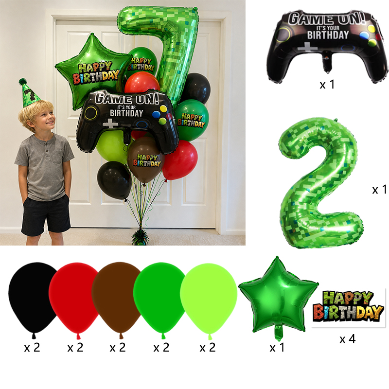 بالون فويل أخضر بتصميم رقم عام - مراجعة Party Games Minecraft وسعره
