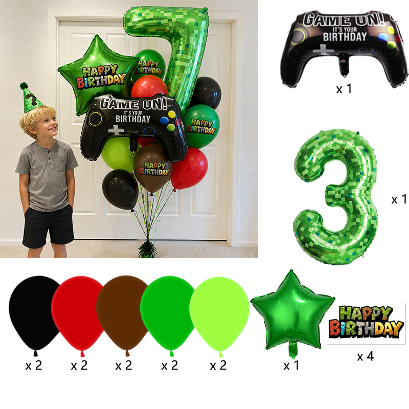 بالون فويل أخضر بتصميم رقم عام - مراجعة Party Games Minecraft وسعره